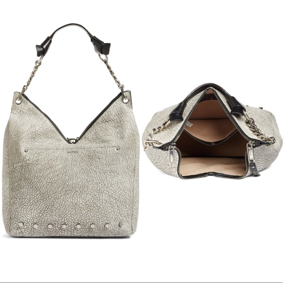 SOLD Jimmy Choo Washed Grainy Studded Raven Bag - Picture 2 of 8